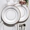 WHITE GOLD 25 Round 13" PAPER CHARGER PLATES Metallic Rim Party Events Tableware